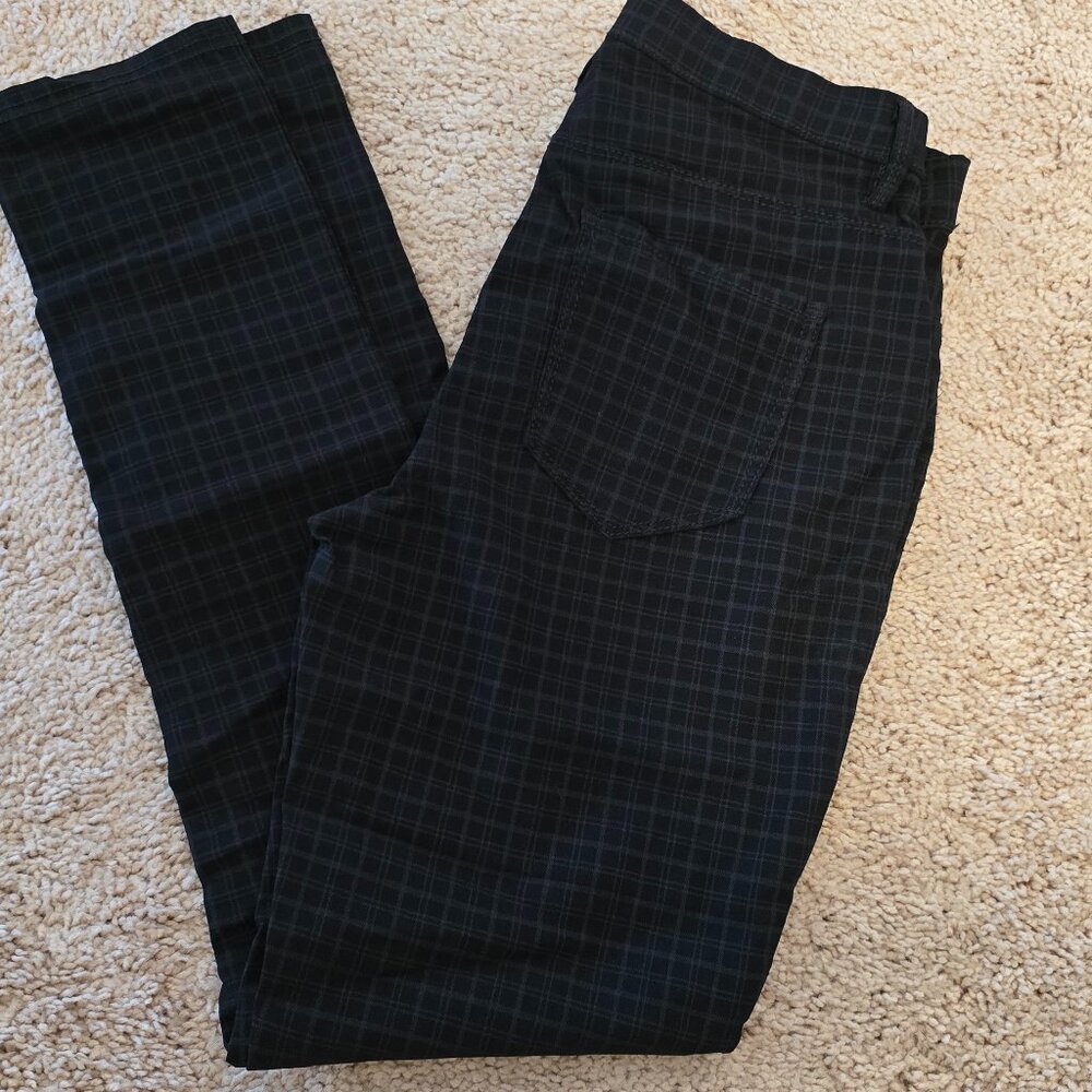 Chic Black Bandolino Bella Leggings with Blue Check Design – Women’s Size 4